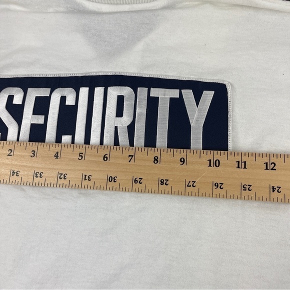 Gildan Polo Mens Medium White Security Patches Navy - Picture 10 of 11